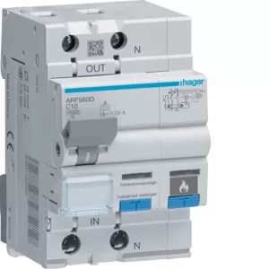 Hager AFDD mit FI-LS 1P+N 10kA C-10A 30mA A 3M ARF560D