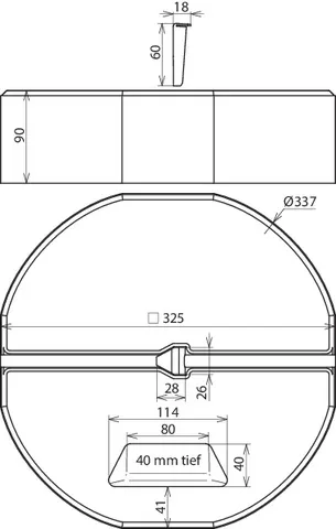 Dehn Betonsockel C45/55 17kg m. Keiltechnik D 337mm H 90mm f. Fangstange D 16mm-SET- 102010