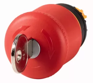 Eaton NOT-HALT-/NOT-AUS-Taste, RMQ-Titan, Pilzform, 38 mm, unbeleuchtet, Schlüsselentriegelung, rot, gelb, RAL 3000, nicht schließanlagenfähig 216879