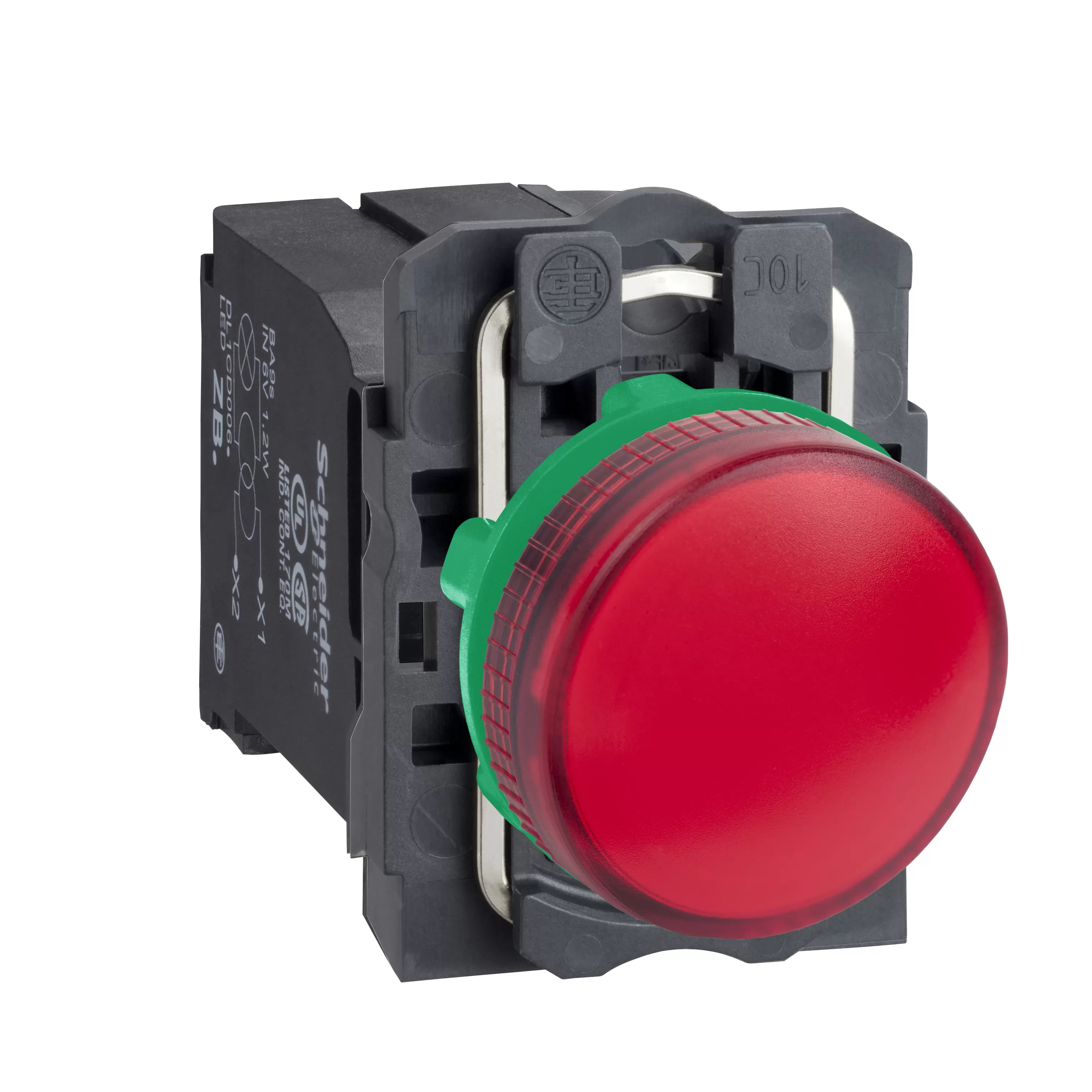 Schneider Electric Leuchtmelder, rot, Komplettgerät Ø22 glatte Kalotten mit BA9s-Glühl. 220-240V XB5AV44