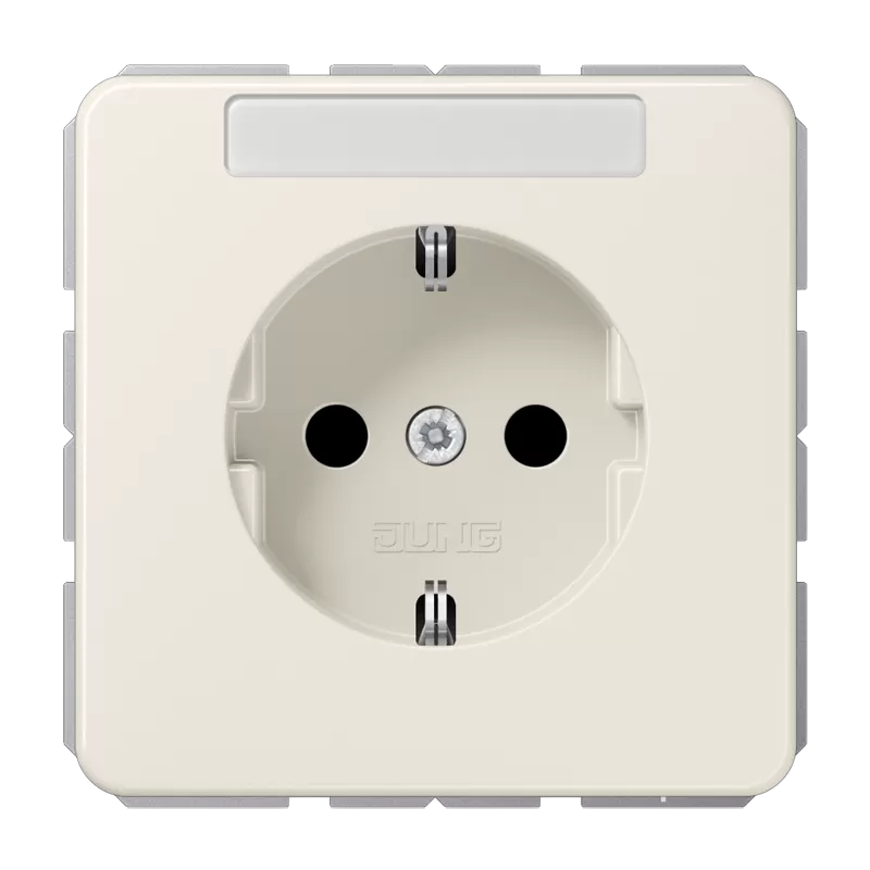 Jung SCHUKO Steckdose, 16 A 250 V ~, mit Schriftfeld, integrierter erhöhter Berührungsschutz, Thermoplast, Serie CD, weiß CD1520BFKINA