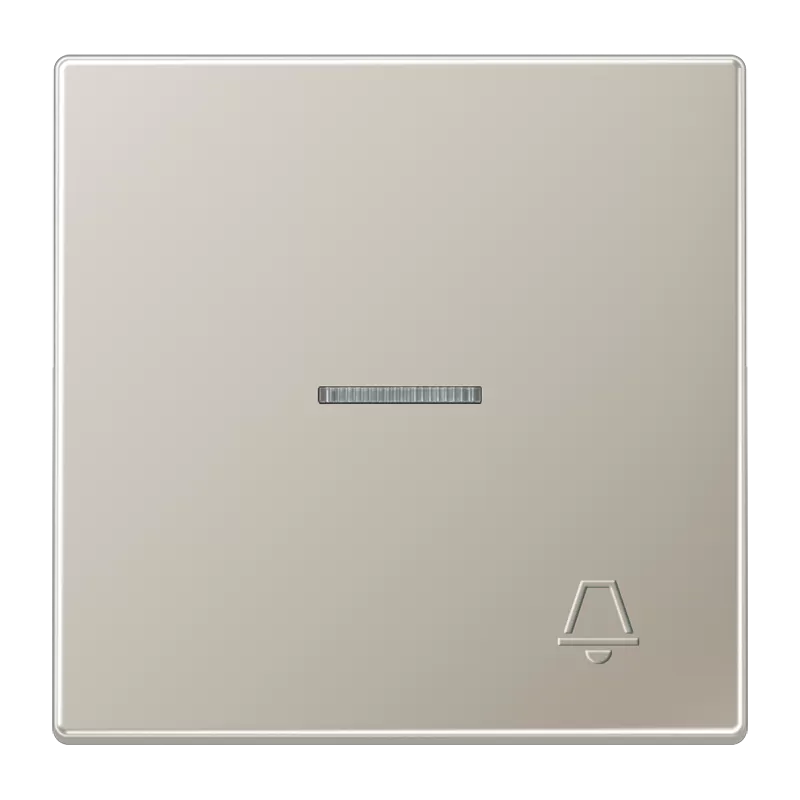 Jung Wippe 1fach mit Lichtleiter, mit abtastbarem Symbol Klingel, Serie LS, Edelstahl ES2990KO5KP