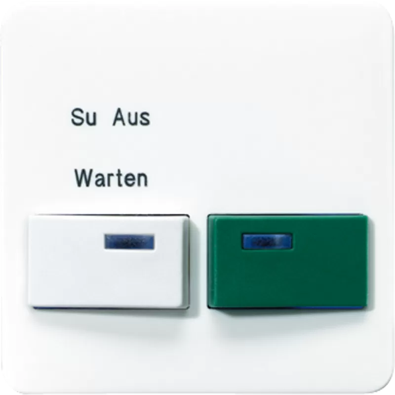 Jung Abdeckung für Ackermann, Typ 73642 B – Dienstzimmereinheit –, weiß, grün, Serie CD, alpinweiß CD642B-2WW