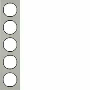 Berker Rahmen 5fach R.3 Edelstahl/schwarz 10152204