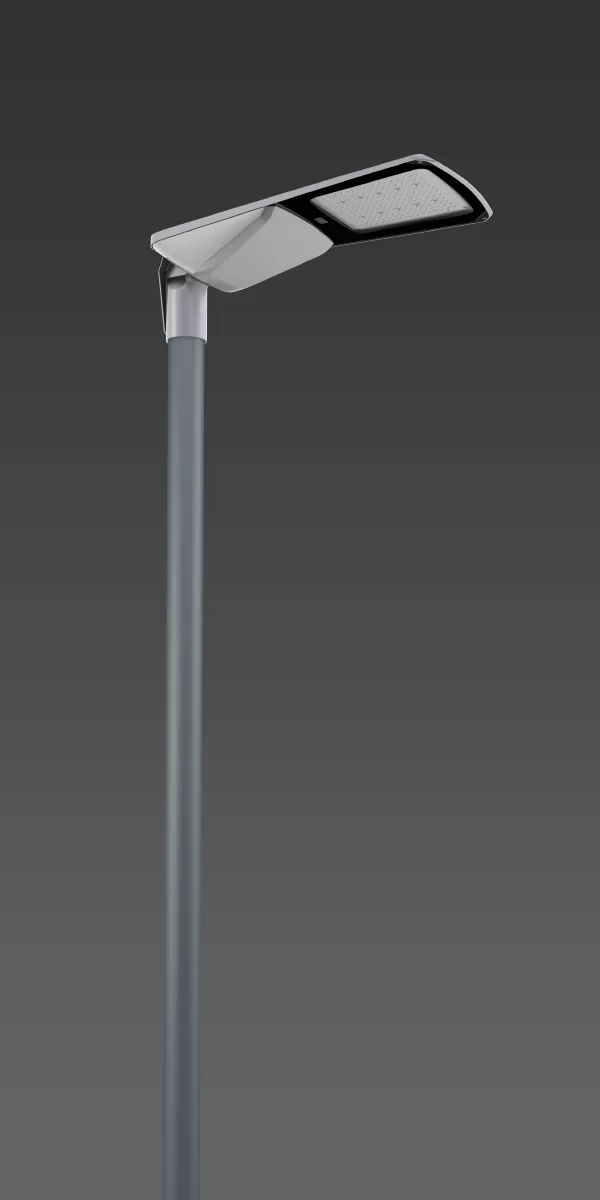 RZB Mingata Mini, 45 W, 6000 lm, 730, silber, DALI Mastansatz- und Mastaufsatzleuchten, L 530 B 270 H 100, 55°/57°/66°/0°, Glas klar 612196.004.76
