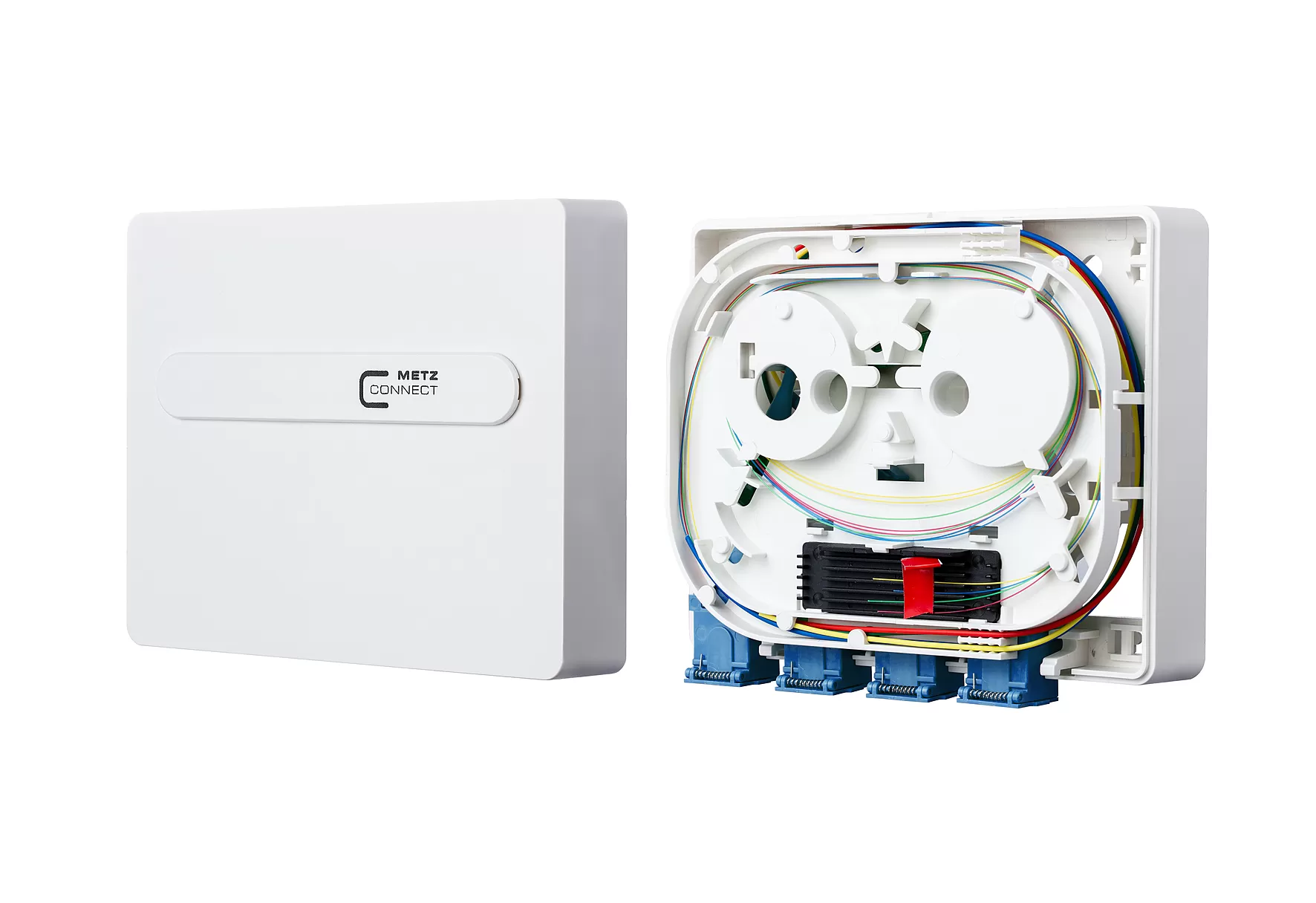 Metz Connect OpDAT ADT splice 4xSC-S UPC (blau), OS2, reinweiß RAL 9010 1501191L04HC