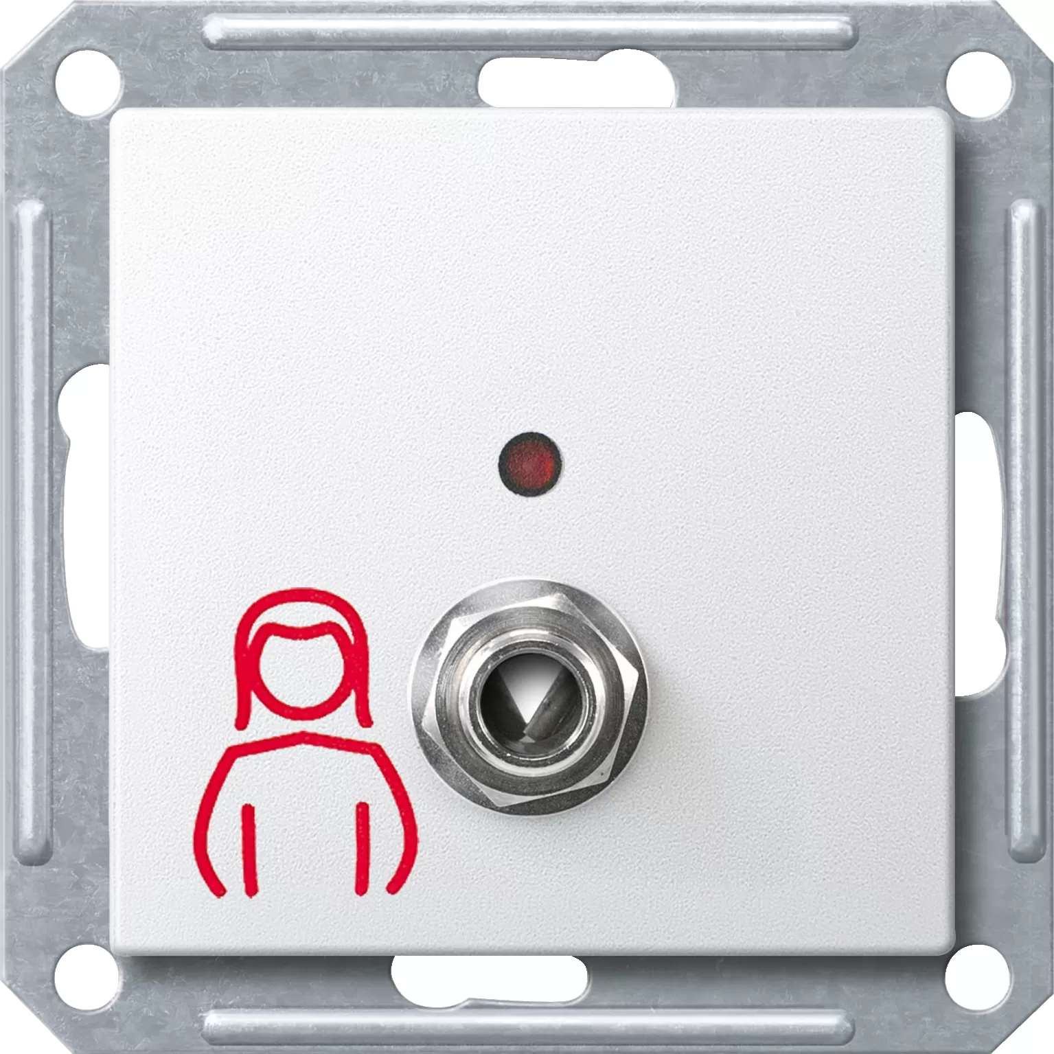 Merten Systemsteckdose für Birntaster comfort ohne Lichtfunktion, polarweiß glänzend, System M MEG4846-0319