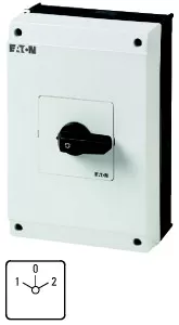 Eaton Umschalter, T5B, 63 A, Aufbau, 3 Baueinheit(en), Kontakte: 6, 60 °, rastend, mit 0-Stellung, 1-0-2, Abwicklungs Nr. 8212 207223