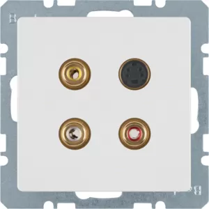 Berker 3 x Cinch/S-Video Steckdose Q.1/Q.3 pw 3315326089