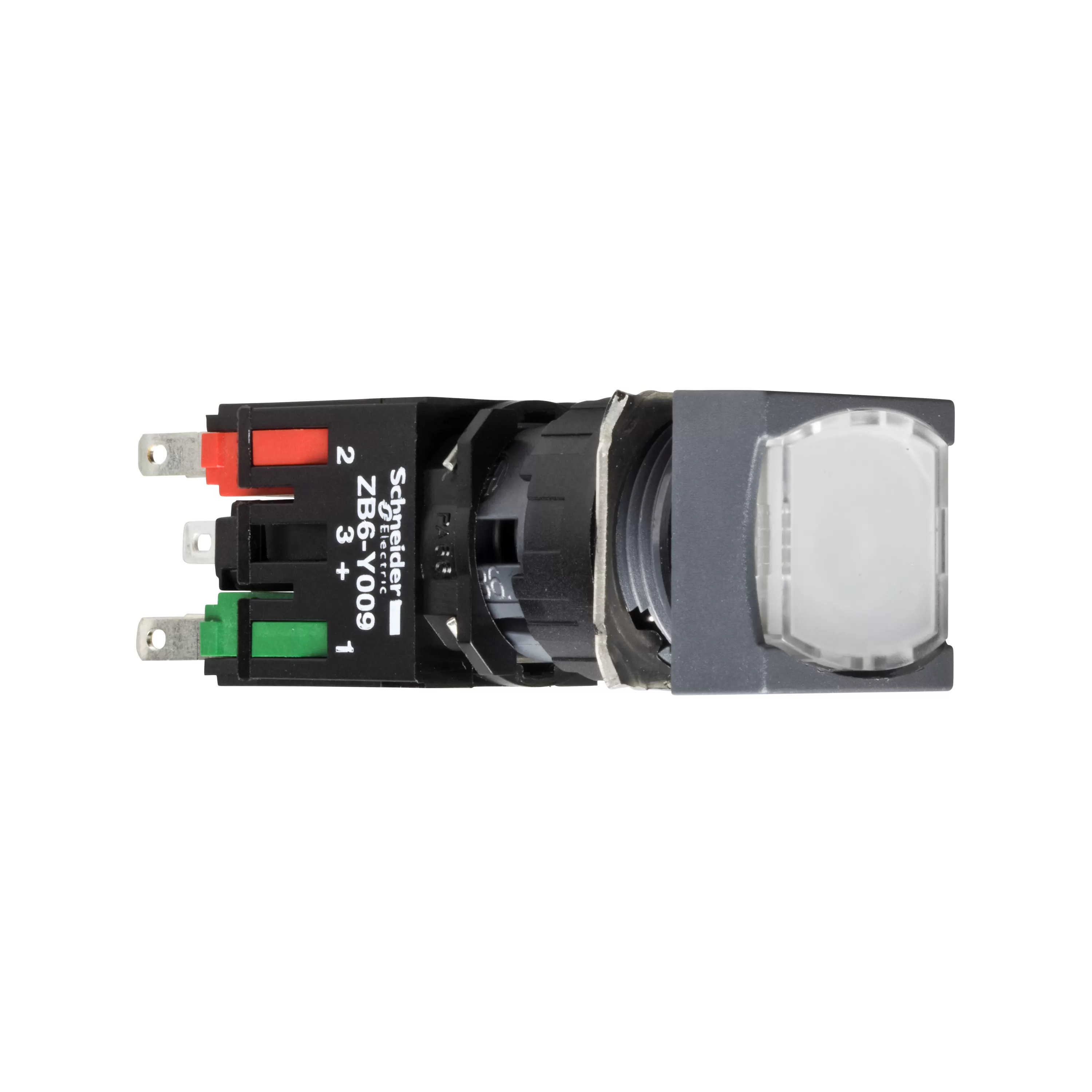 Schneider Electric Leuchtdrucktaster, weiß Ø 16, flach, o. Rastung, 24 V, 1S XB6CW1B1B