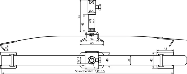 Dehn Halter f. Fangeinrichtungen D 10mm an First- u. Gratsteinen m. Spannband NIRO 123110