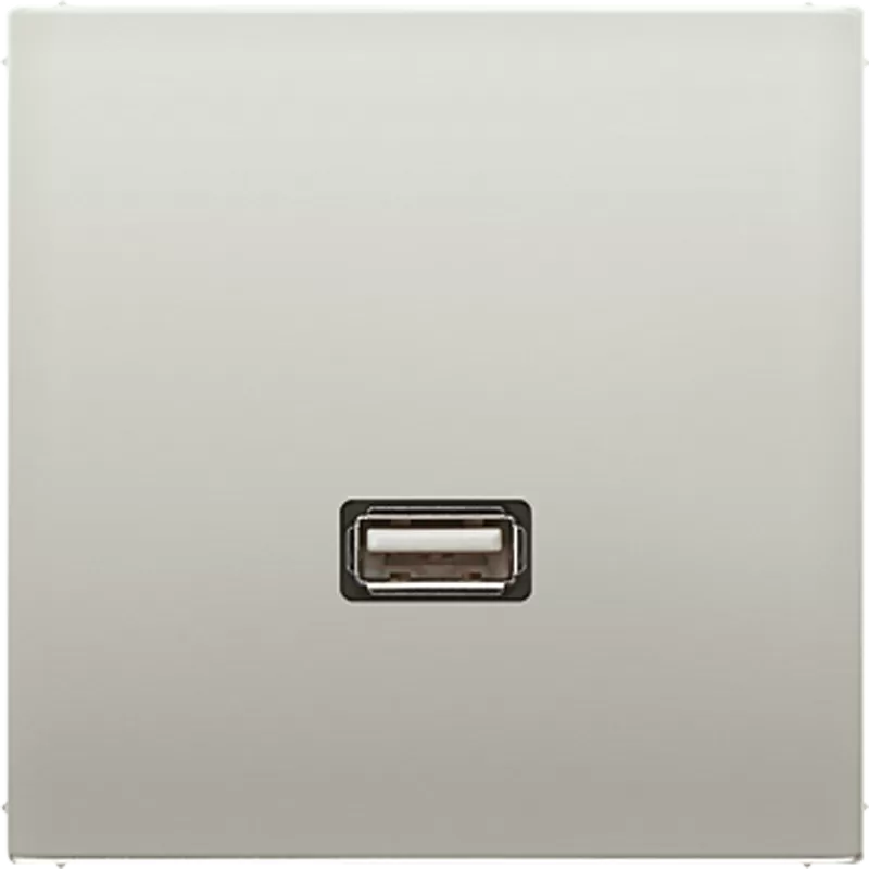 Jung Multimedia-Anschlusssystem USB 2.0, Serie LS, Edelstahl MAES1122