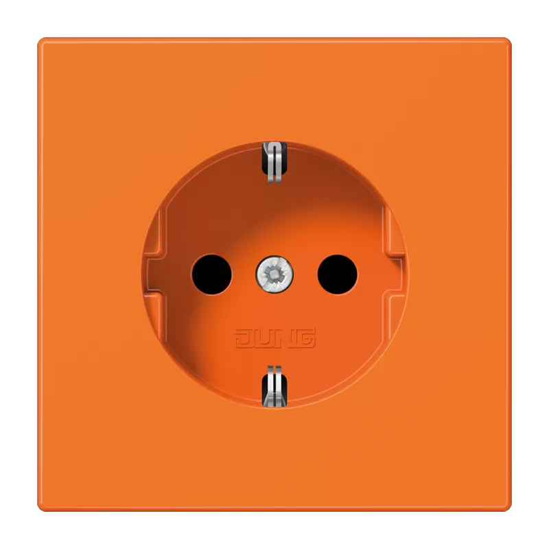 Jung SCHUKO Steckdose, 16 A 250 V ~, integrierter erhöhter Berührungsschutz, Thermoplast, Serie LS, orange (für ZSV) LS1520BFKIO