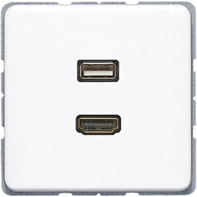 Jung Multimedia-Anschlusssystem HDMI / USB 2.0, Serie CD, alpinweiß MACD1163WW