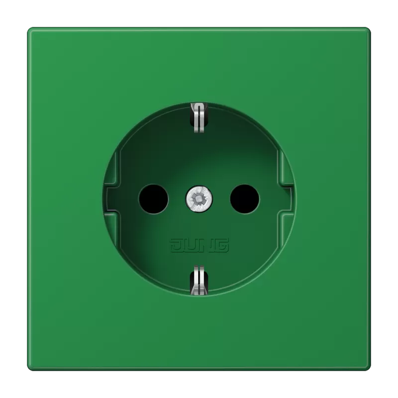 Jung SCHUKO Steckdose, 16 A 250 V ~, integrierter erhöhter Berührungsschutz, Thermoplast, Serie LS, grün (für SV) LS1520BFKIGN