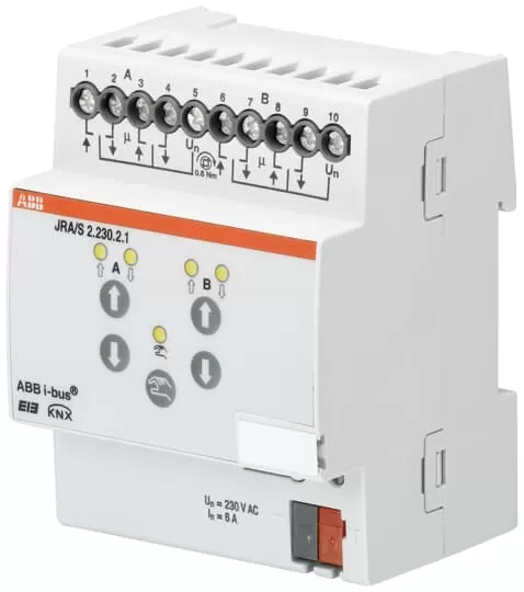 ABB JRA/S2.230.2.1 Jalousie-/Rollladenaktor, 2fach, 230 V AC, manuelle Bedienung, REG 2CDG110120R0011
