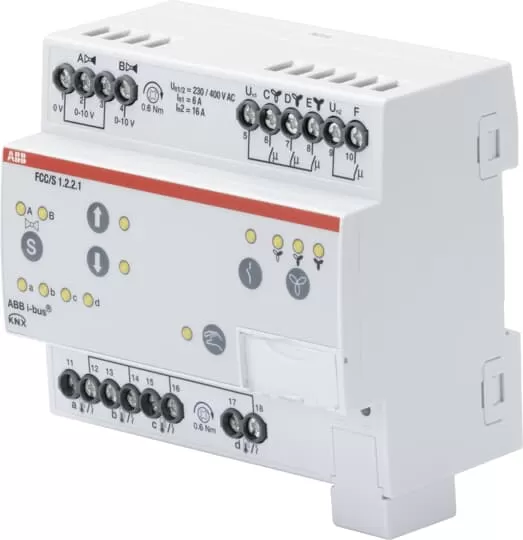 ABB FCC/S1.2.2.1 Fan Coil Controller, 2 x 0-10 V, man Bedienung, 3-stufig, REG 2CDG110213R0011