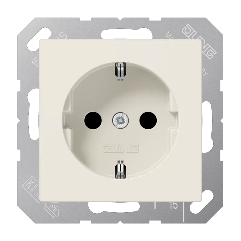 Jung SCHUKO Steckdose, 16 A 250 V ~, Duroplast, Serie AS, weiß A1520