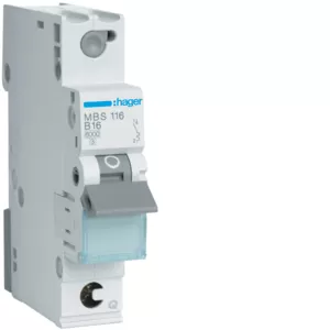 Hager LS-Schalter 1polig 6kA B-16A 1M QC MBS116