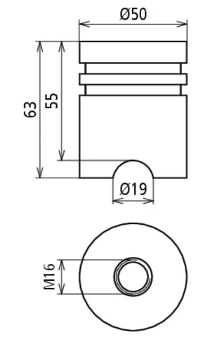 Dehn Edelstahl-Erdungsbrücke NIRO mit Gewinde M16 D 50mm H 63mm 419000
