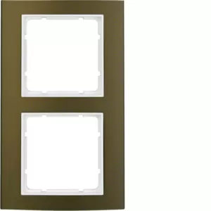 Berker Rahmen 2fach B.3 Alu, braun/polarweiß 10123021