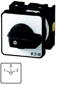 Eaton Umschalter, T0, 20 A, Einbau, 2 Baueinheit(en), Kontakte: 4, 60 °, rastend, mit 0-Stellung, 1-0-2, Abwicklungs Nr. 8211 022234