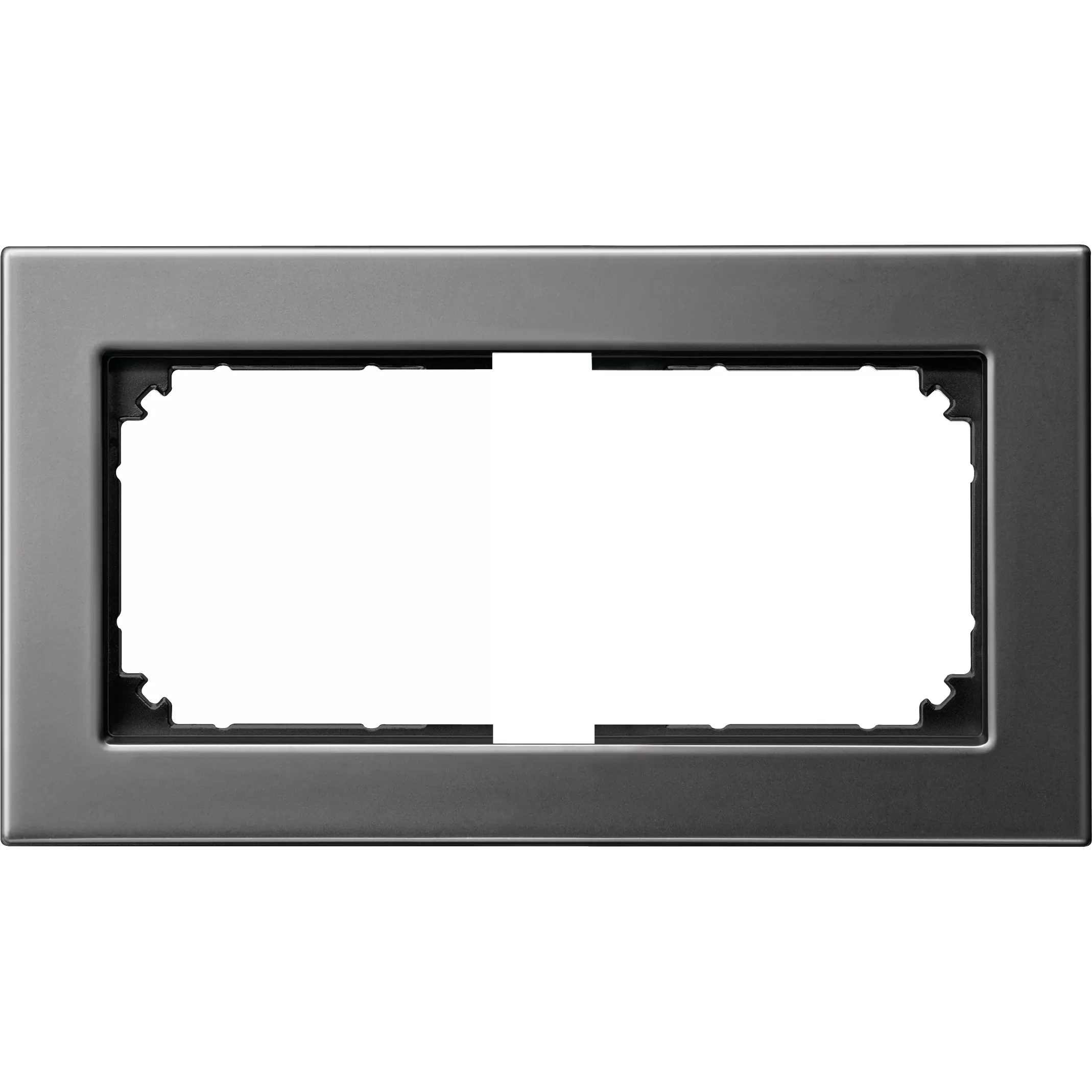 Merten M-PLAN-Metallrahmen, 2fach ohne Mittelsteg, Rhodiumgrau 475814