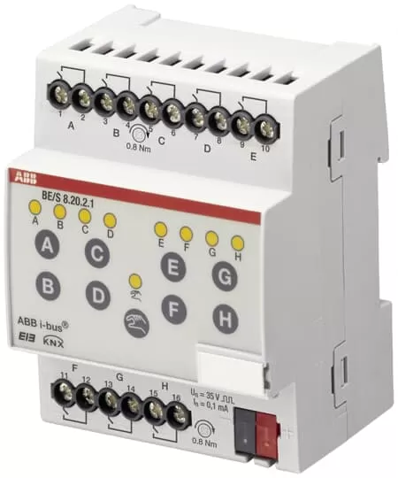 ABB BE/S8.20.2.1 Binäreingang, 8fach, Kontaktabfrage, REG 2CDG110092R0011