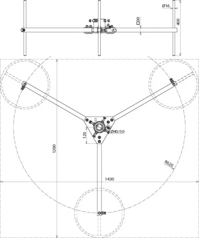 Dehn Dreibeinstativ höhenverstellbar und klappbar für Rohre D 50 mm NW 10° St/tZn 105351