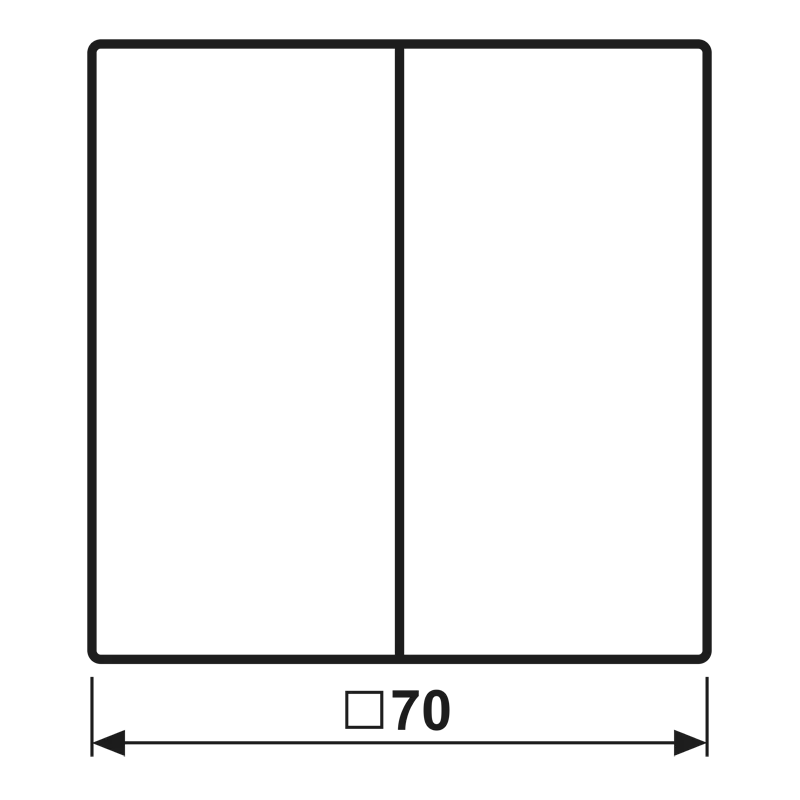 Jung Steuertaste 2fach Standard, Aluminium lackiert, Serie LS, anthrazit (lackiertes Aluminium) AL1702AN