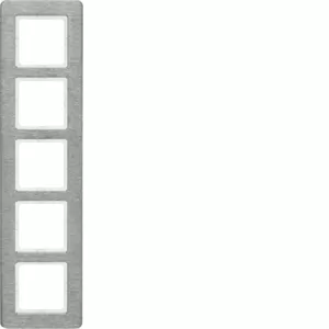 Berker Rahmen 5fach senkrecht, Q.7, Edelstahl 10156083