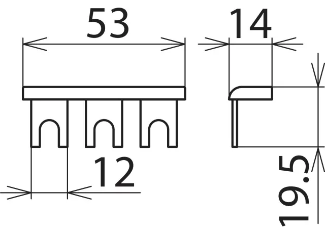 Dehn Kammschiene / Modularverdrahtungssystem einphasig, 3-polig, Kupfer 16mm² 900615
