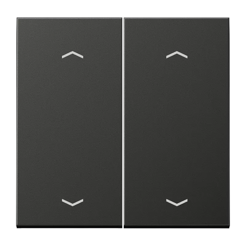 Jung Wippe 2fach, mit Pfeilsymbolen, Aluminium lackiert, Serie LS, anthrazit (lackiertes Aluminium) AL2995MPAN