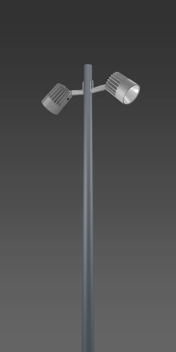 RZB Alu-Star Midi, 120 W, 12500 lm, 830, silber, on/off Mastansatz- und Mastaufsatzleuchten, L 620 B 425 H 340, 17°, Glas klar 722134.004
