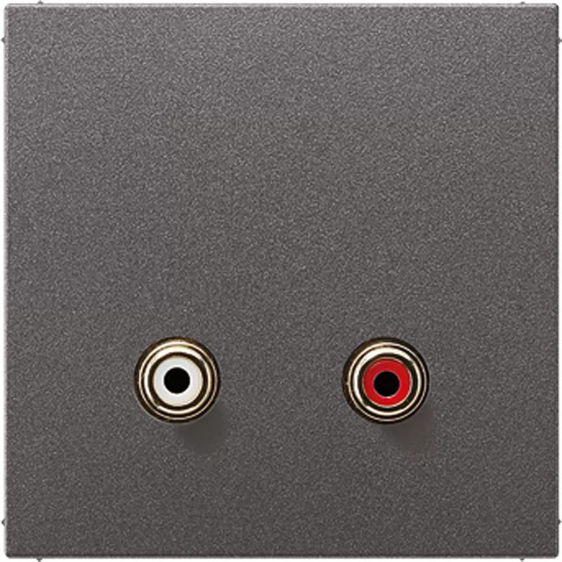 Jung Multimedia-Anschlusssystem Cinch Audio, Serie LS, anthrazit (lackiertes Aluminium) MAAL1021AN