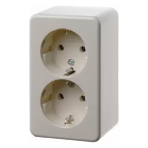 Berker Doppelsteckdose SCHUKO Aufputz weiß Mi 472140