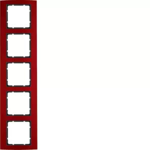Berker Rahmen 5fach B.3 Alu, rot/anthrazit 10153012