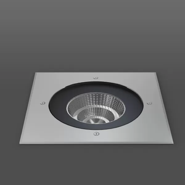 RZB Terra Edelstahl 245, 28 W, 2150 lm, 830, edelstahl, on/off Bodeneinbauleuchten, L 245 B 245 H 2, 62°, Glas klar 641288.000
