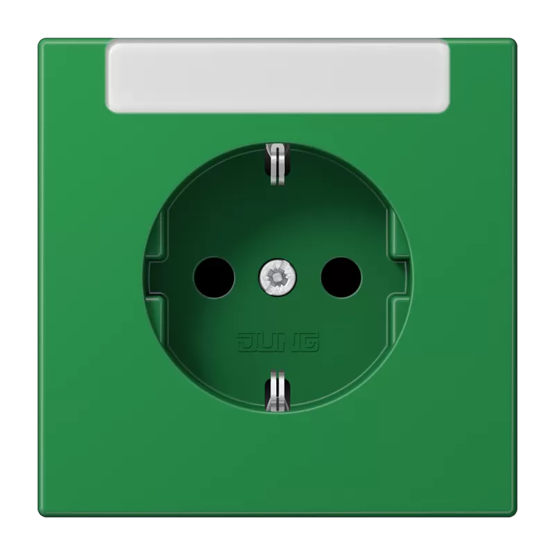 Jung SCHUKO Steckdose, 16 A 250 V ~, mit integriertem Beschriftungsfeld (sprühnebeldicht), integrierter erhöhter Berührungsschutz, Thermoplast, Serie LS, g LS1520INAGN