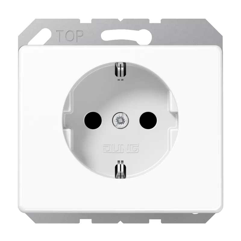 Jung SCHUKO Steckdose, 16 A 250 V ~, Aluminium lackiert, Serie SL, alpinweiß SL520WW