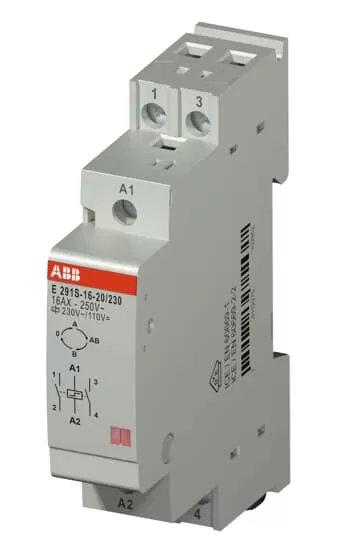 ABB E291S-16-20/230 Serien-Stromstoßschalter Spule 230 VAC/ 110 VDC, 16 A, 2 NO 2TAZ313000R2012