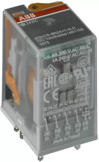 ABB CR-M230AC4L Steckbares Interface-Relais 4We, A1-A2=230VAC, 250V/6A, LED 1SVR405613R3100