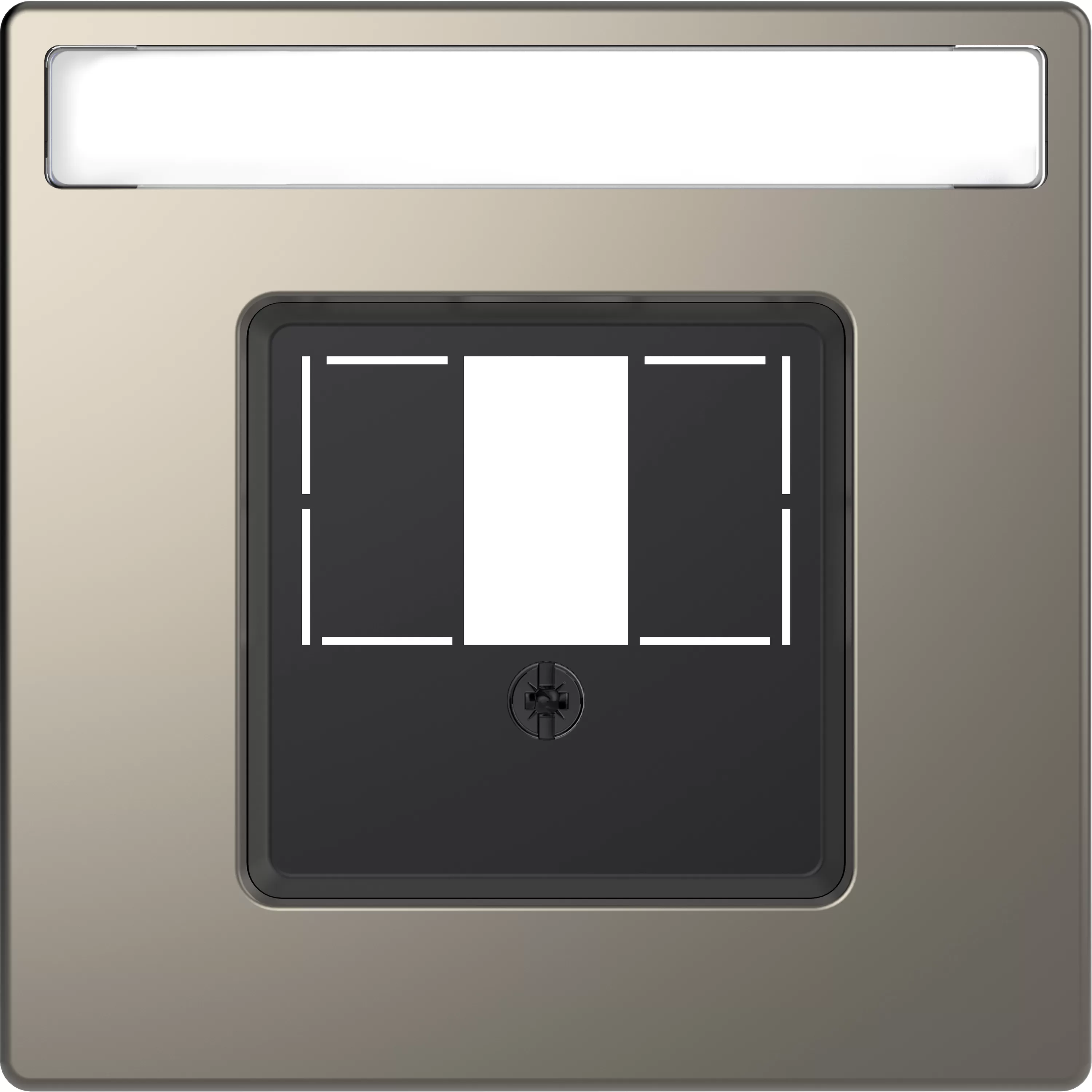 Merten Zentralplatte mit rechteckigem Ausschnitt und Schriftfeld, Nickelmetallic, System Design MEG4250-6050