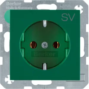 Berker Steckdose SCHUKO m Druck S.1 grün glänz 47438903