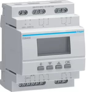 Hager Multifunktions-Zeitschaltuhr,BT, 4-Kanal EGN400