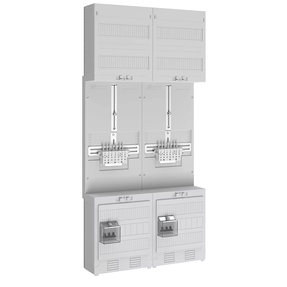 ABN Zählerplatz 2Z LS 40A 16mm² SaS LUX ZSK 5pol BxH: 500x1050mm m,B,/m,V, Z27520L