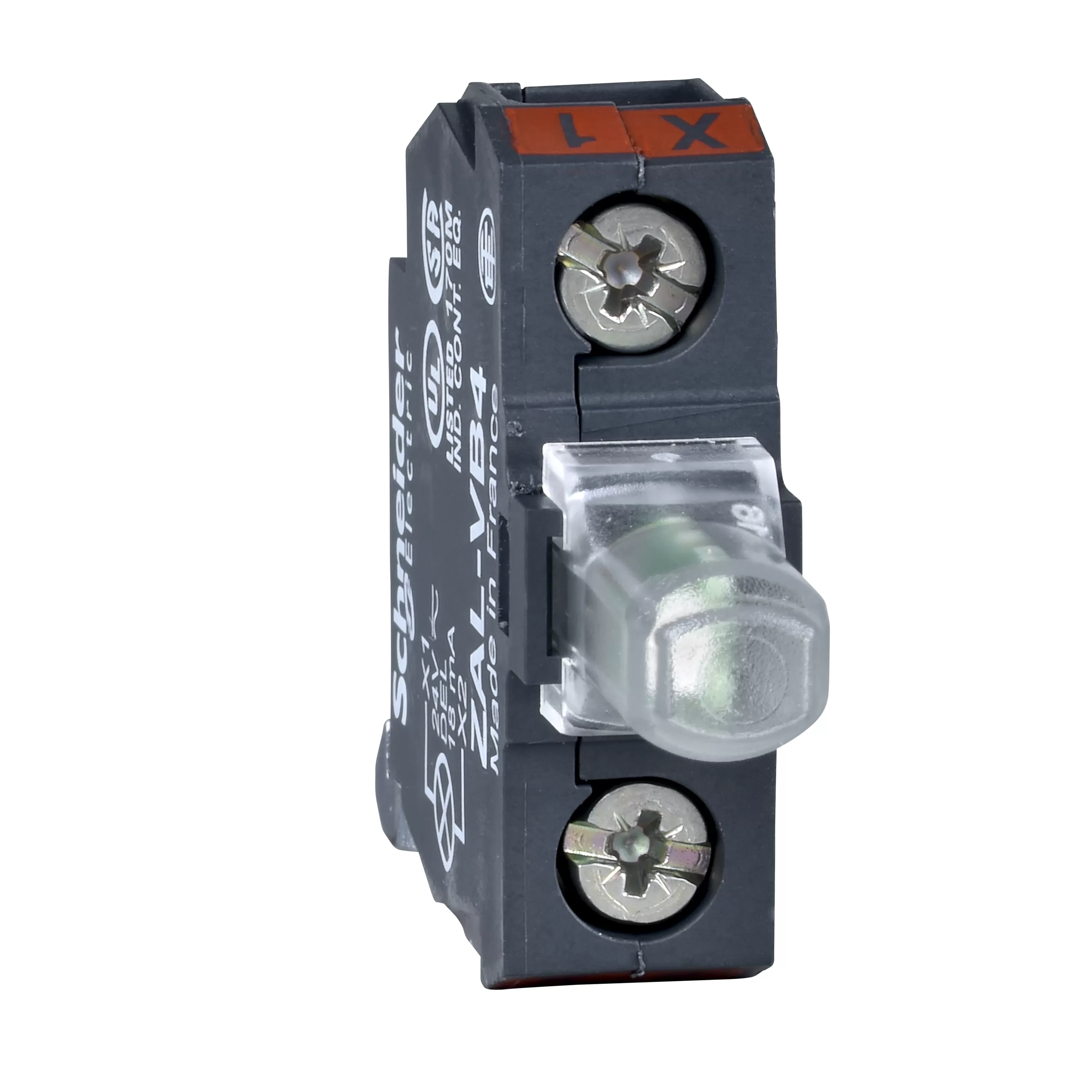 Schneider Electric Hilfsschalterblock f. Aufbaugehäuse, weiß, Integral LED, 230-240V ZALVM1