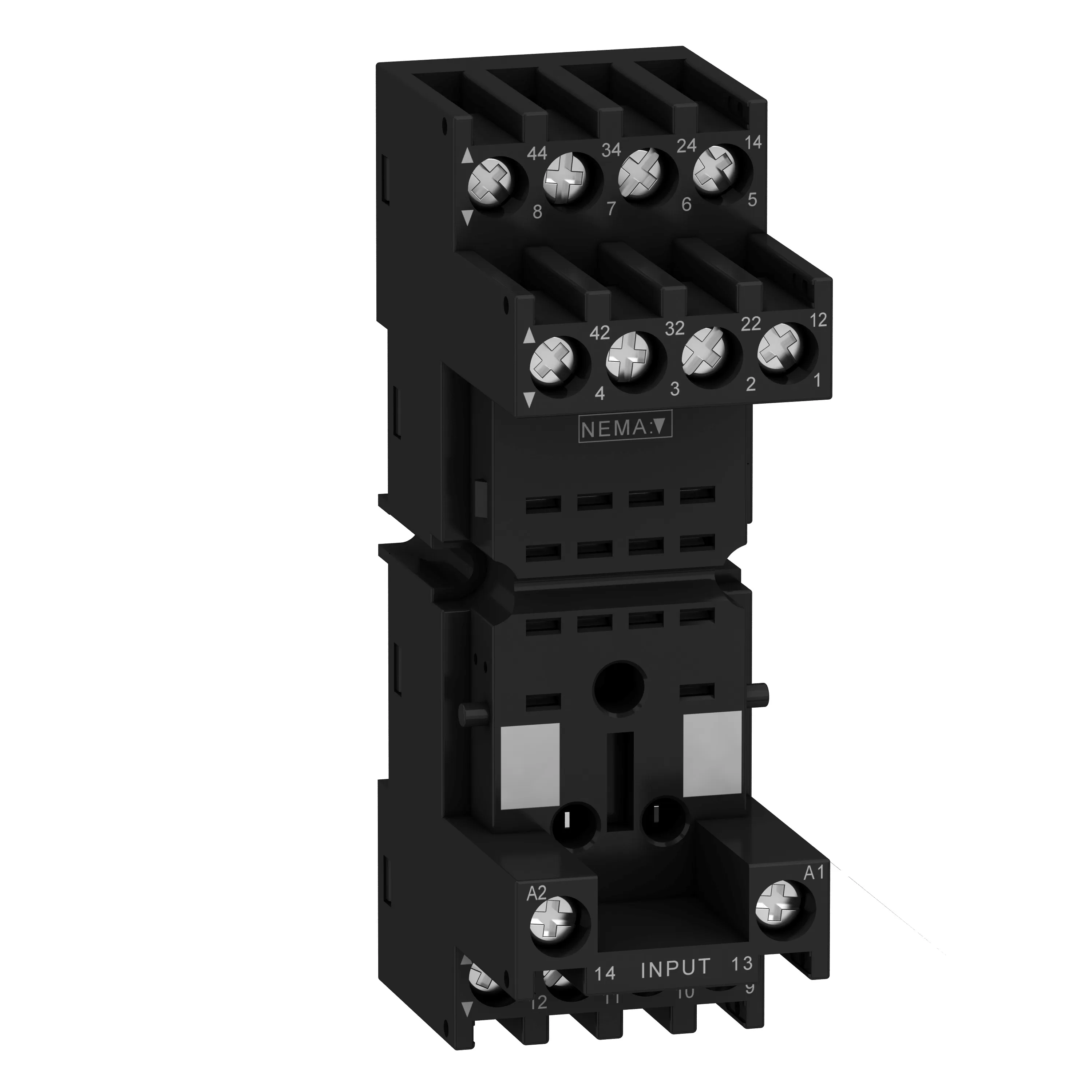 Schneider Electric Sockel für RXM+REXL, 2 oder 4 polig, gemischte Kontakte, Kastenklemmen RXZE2M114M