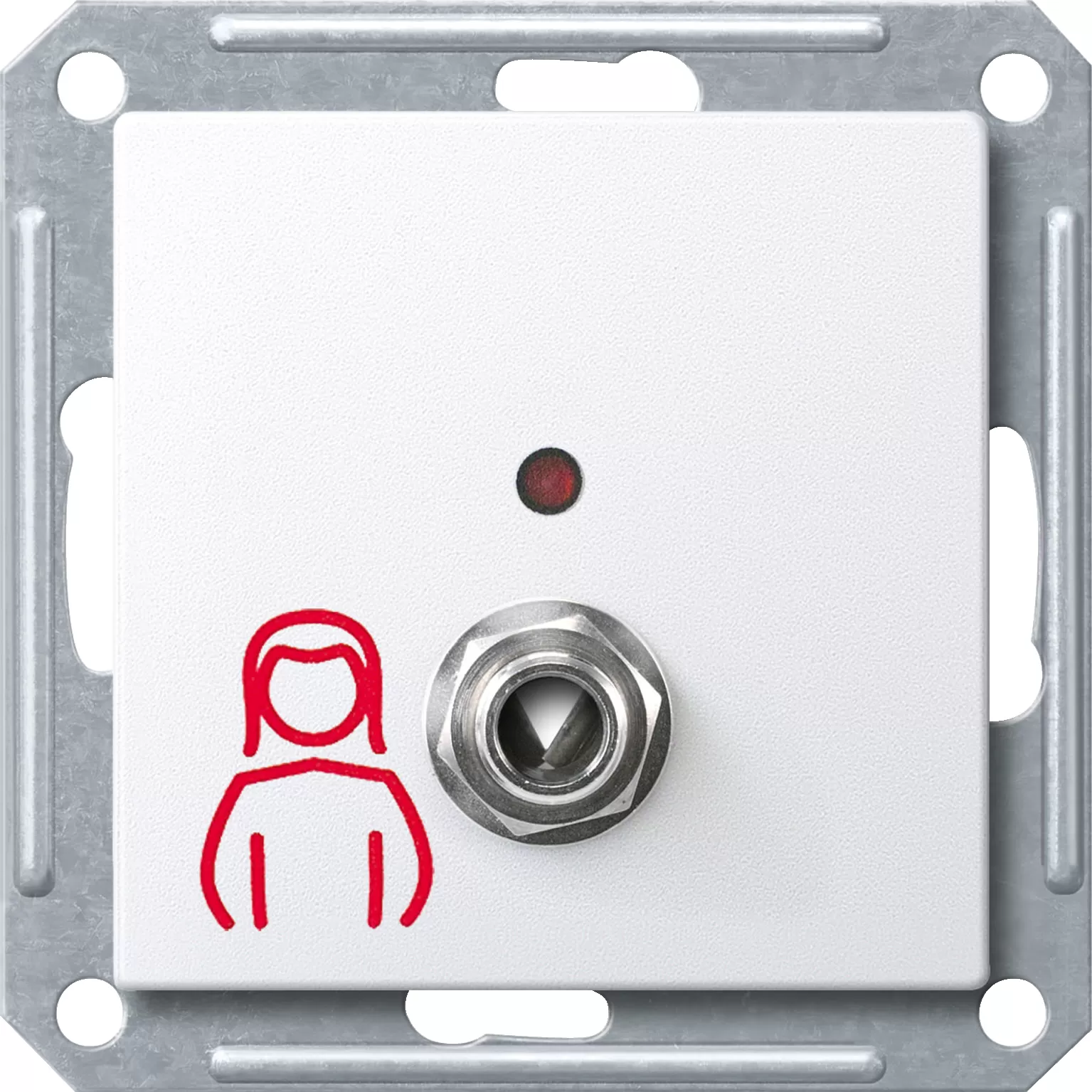 Merten Systemsteckdose für Birntaster comfort ohne Lichtfunktion, aktivweiß glänzend, System M MEG4846-0325