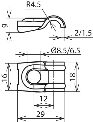 Dehn Einschraubenüberleger-DEHNQUICK NIRO f. Rd 6-10mm B 6,5mm 202169